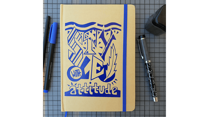 Caderno com serigrafia 