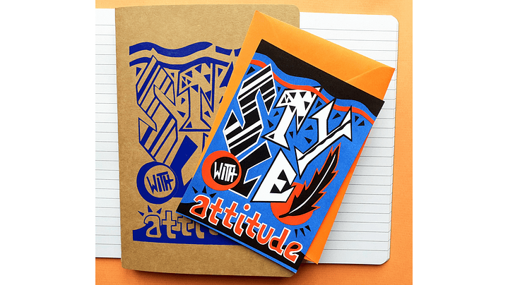 Caderno com serigrafia 