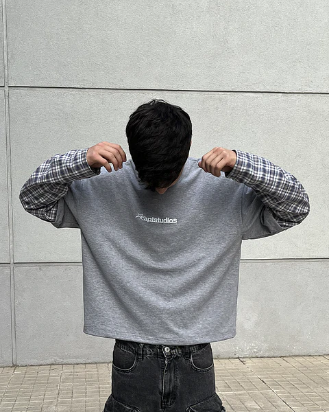 GRID LAYER TEE MELANGE