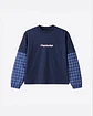 GRID LAYER TEE NAVY - Miniatura 1