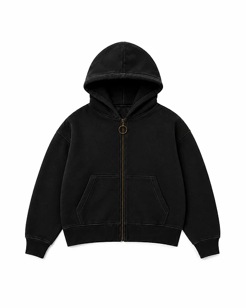 ZIP HOODIE LOW TIDE BLACK