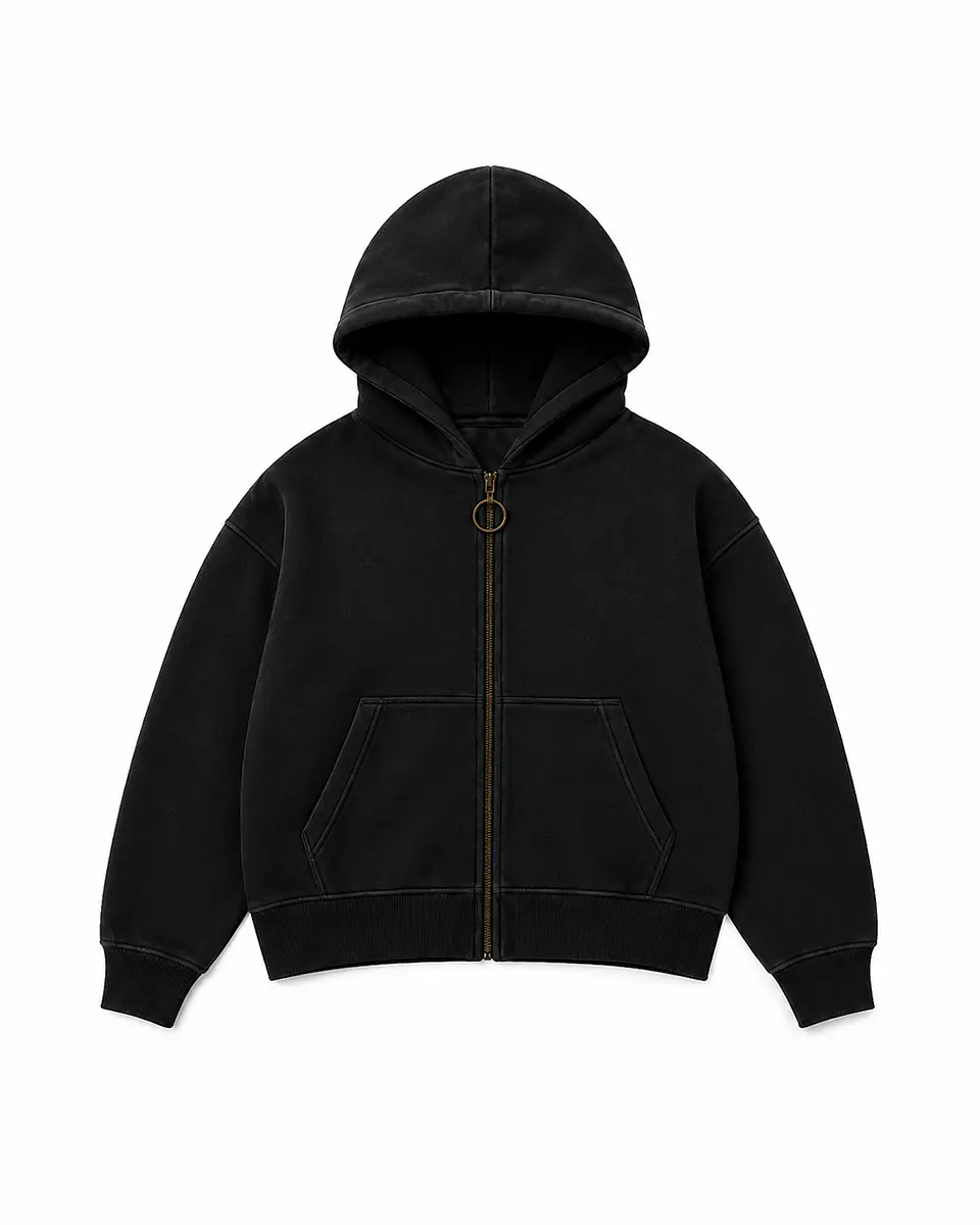 ZIP HOODIE LOW TIDE BLACK 1