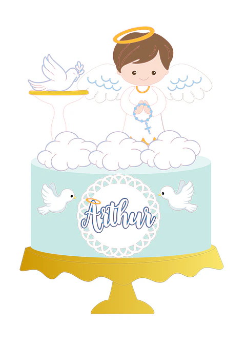 ARQUIVO DE CORTE TOPO BATIZADO ANJO MENINO CAMADAS