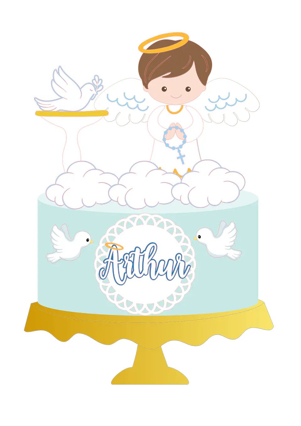 ARQUIVO DE CORTE TOPO BATIZADO ANJO MENINO CAMADAS 1