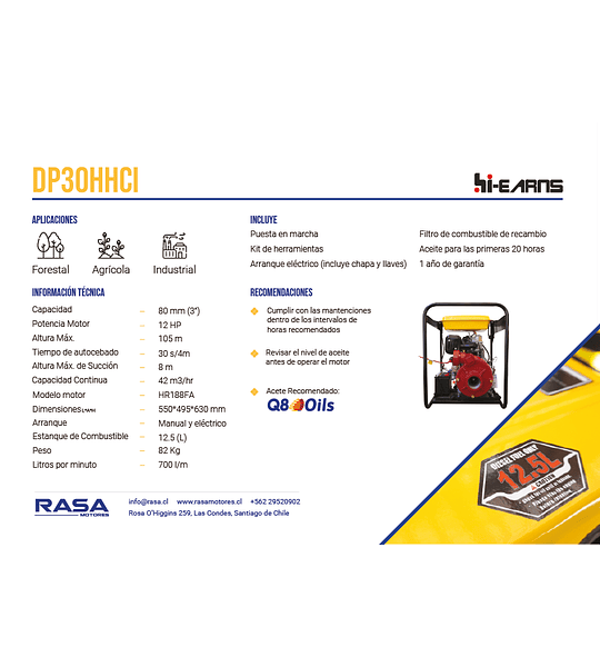 DP30HHCI | Motobomba Diesel 3" - Alta presión