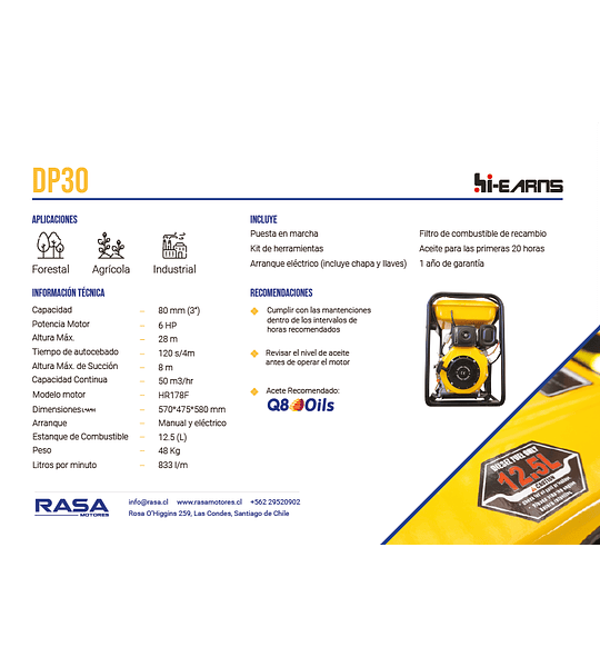 DP30E | Motobomba diesel 3" Caudal