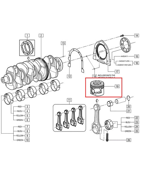 Pistón Completo Jeep Wrangler / Cherokee Motor Diesel 2.8