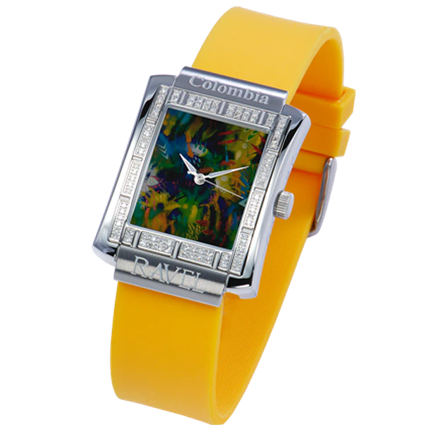 RELOJ COLOMBIA ARTE DIAMANTES