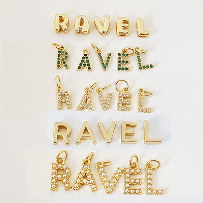 DIJE LETRA CIRCON VERDE 