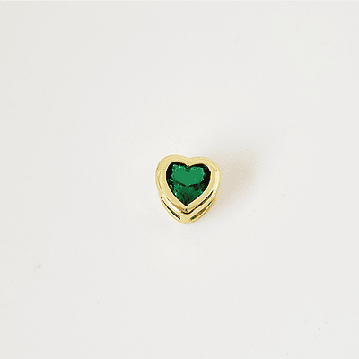 DIJE CORAZON SOLITARIO VERDE