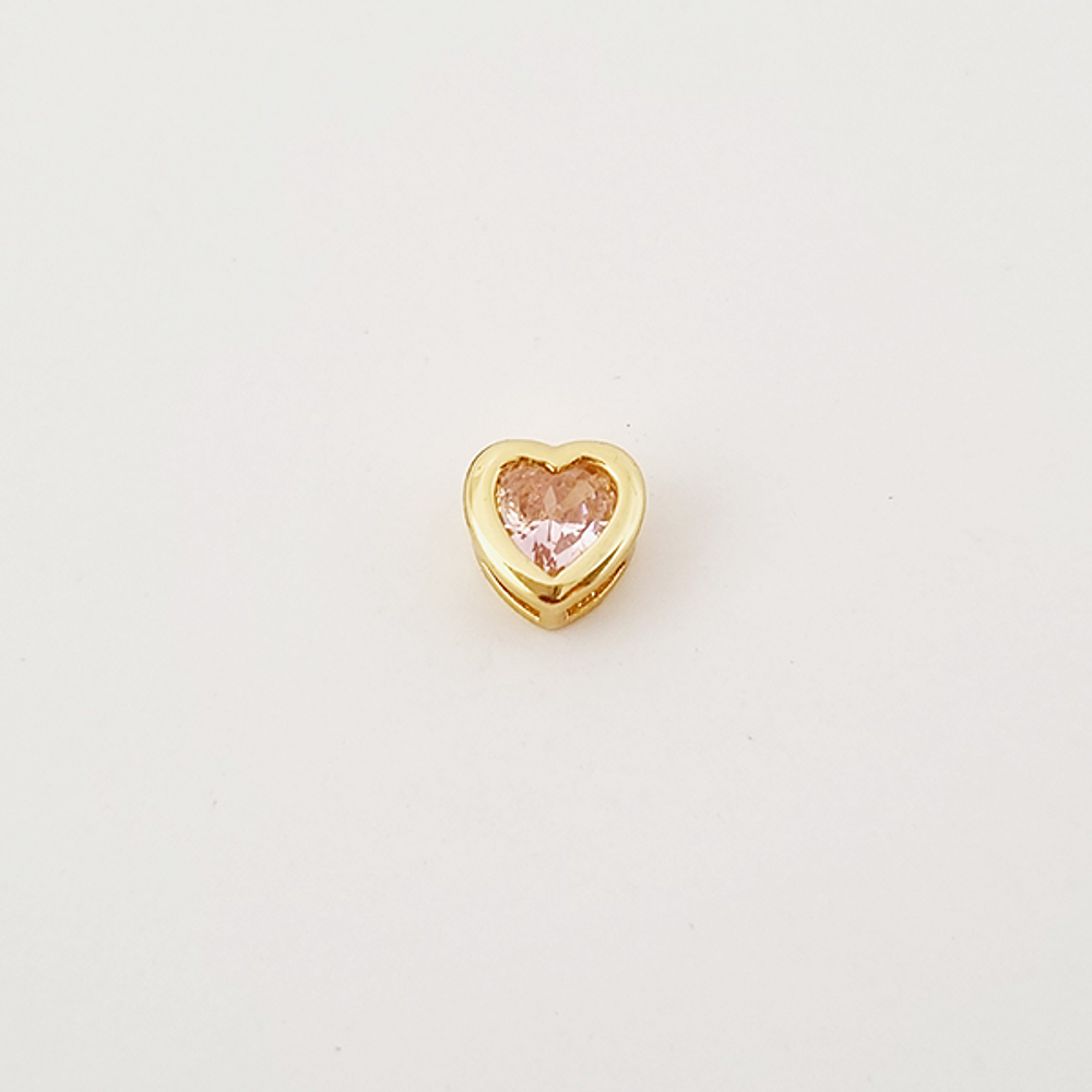 DIJE CORAZON SOLITAIRE ROSA