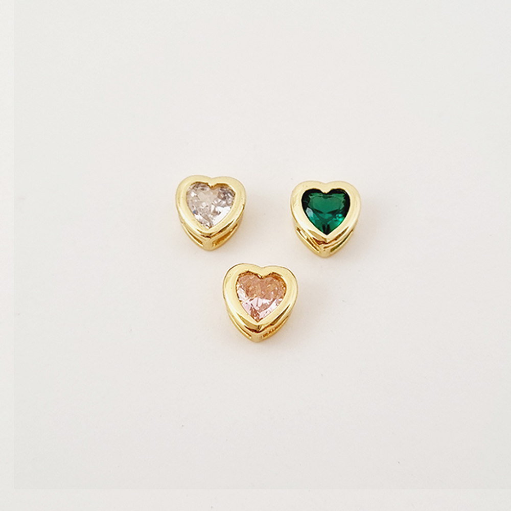 DIJE CORAZON SOLITAIRE ROSA