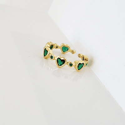 ANILLO CORAZONES VERDES CHER