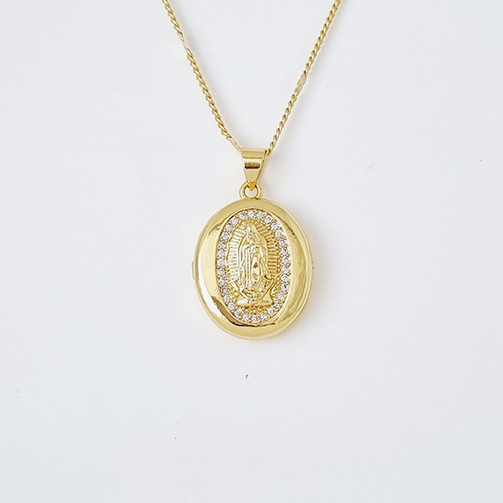 CADENA DIJE RELICARIO VIRGEN GUADALUPE