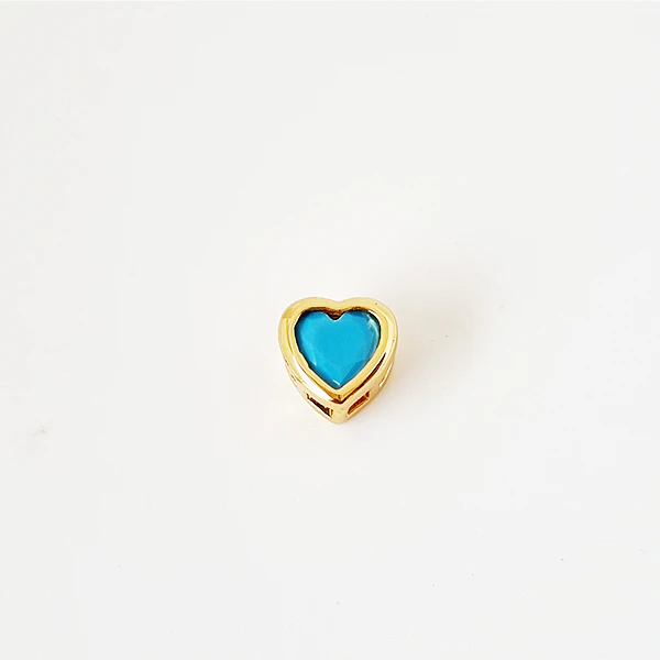 DIJE CORAZON SOLITAIRE TURQUESA