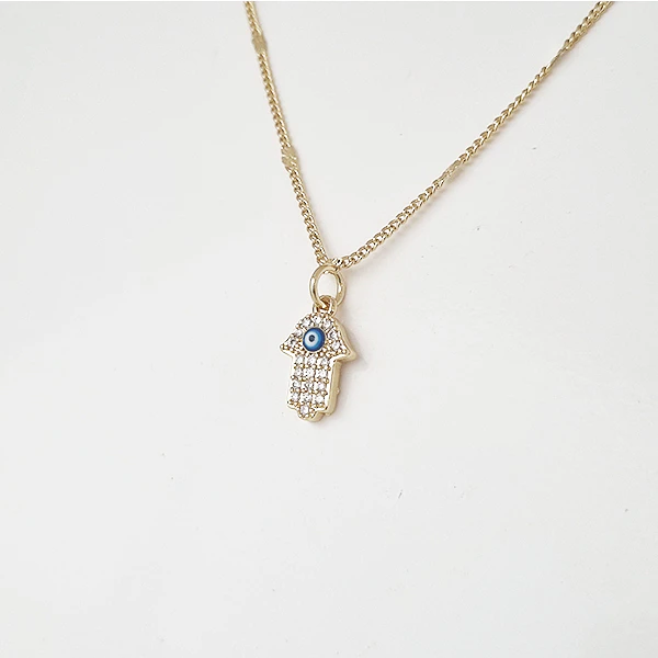 CADENA HAMSA AZUL MOM