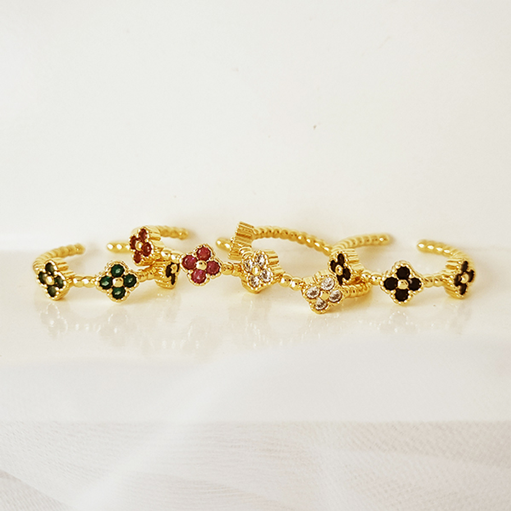 ANILLO TREBOLES NEGROS DIVINA