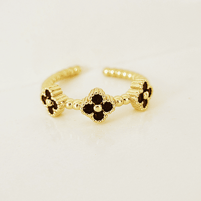 ANILLO TREBOLES NEGROS DIVINA