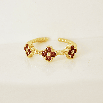 ANILLO TREBOLES ROJOS DIVINA