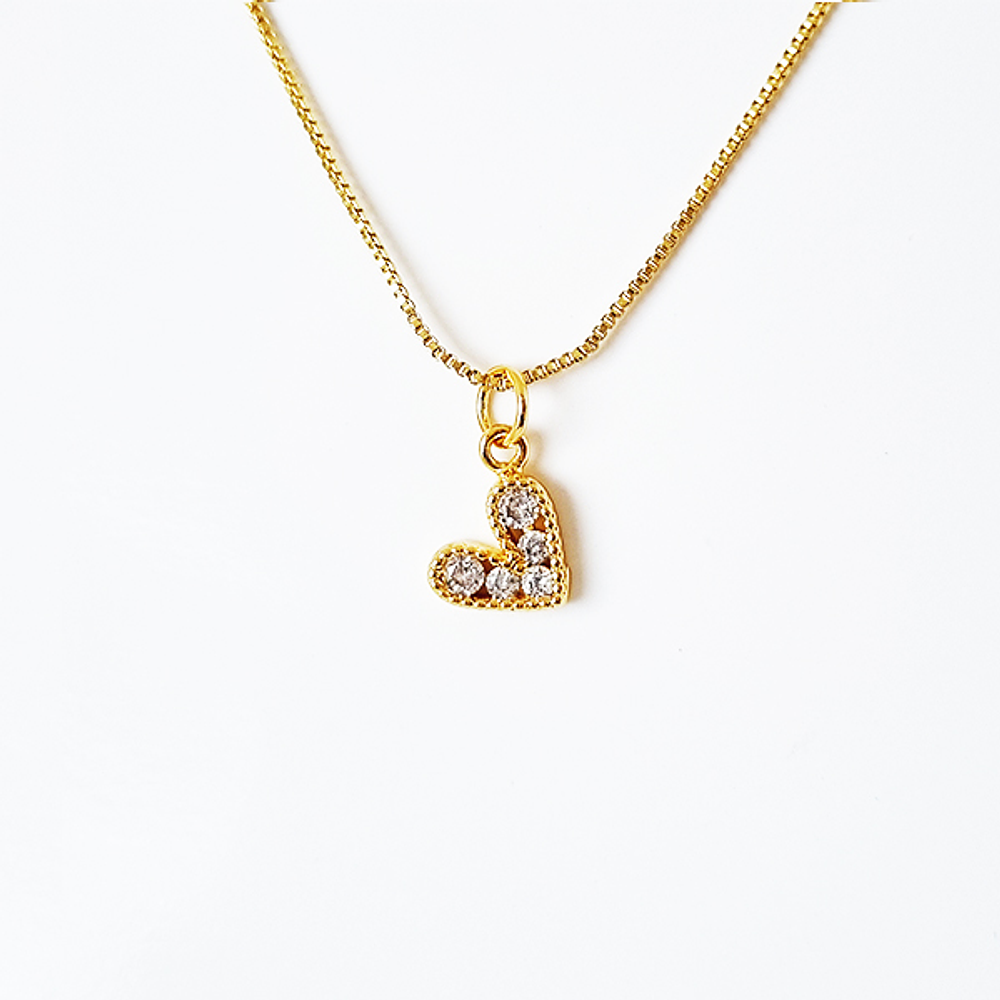 cadena corazon amore brillante