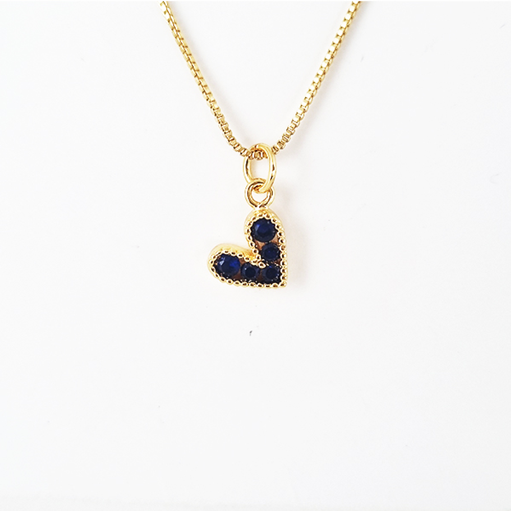 cadena corazon amore azul