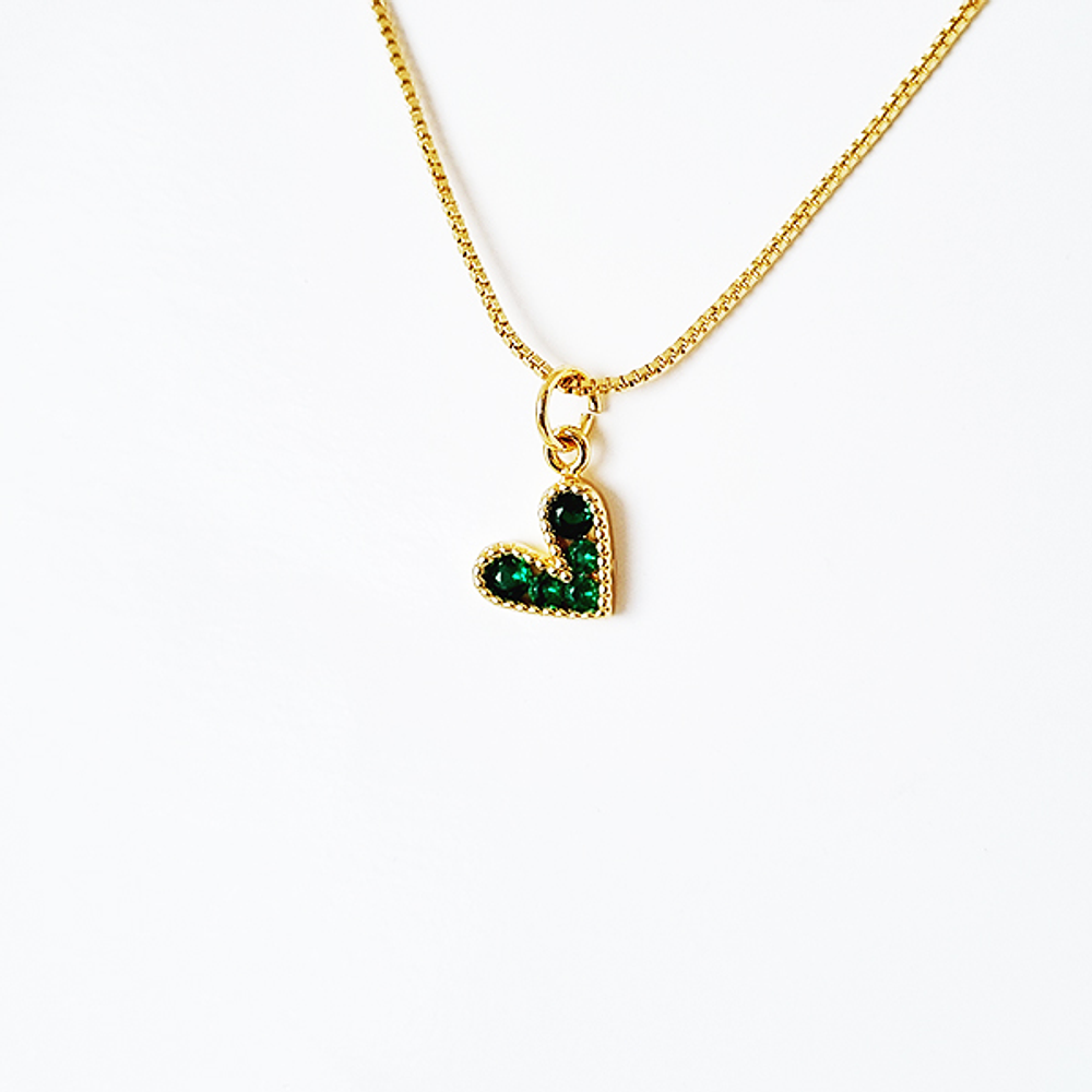 cadena corazon amore verde