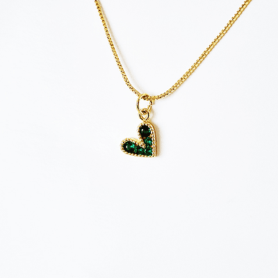 cadena corazon amore verde