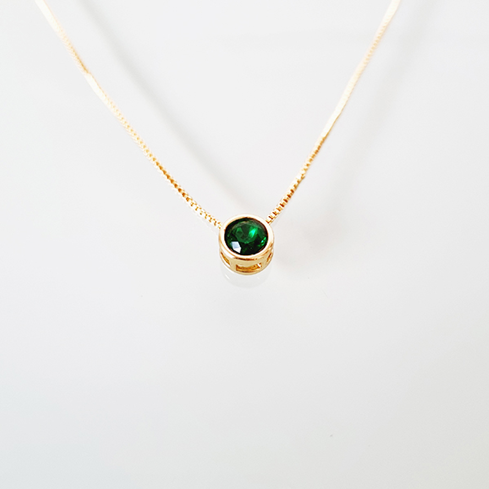 cadena circon solitaire verde