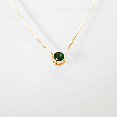 cadena circon solitaire verde