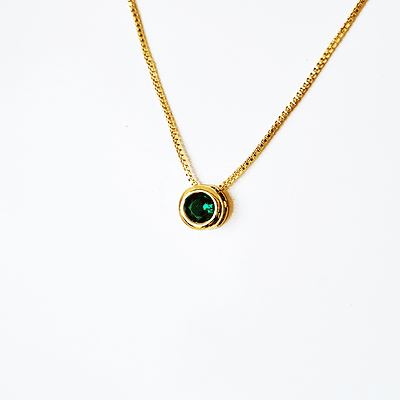 cadena circon solitaire verde