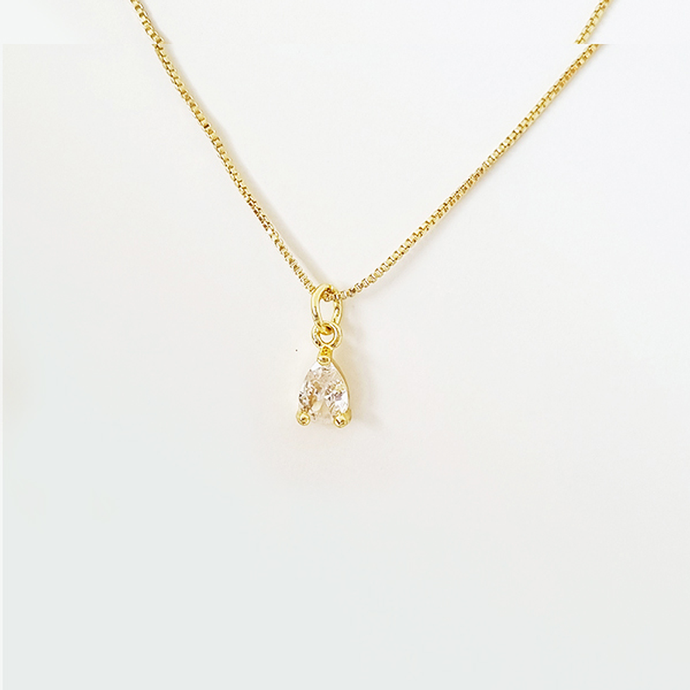 cadena circon lagrima brillante