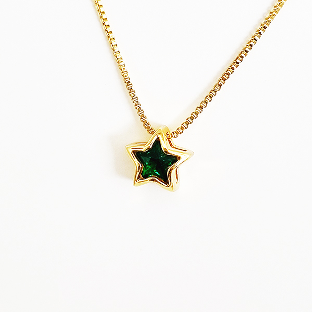 cadena estrella solitaire verde