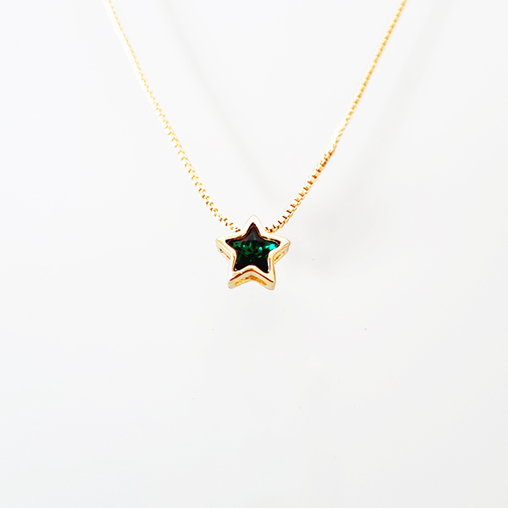 cadena estrella solitaire verde