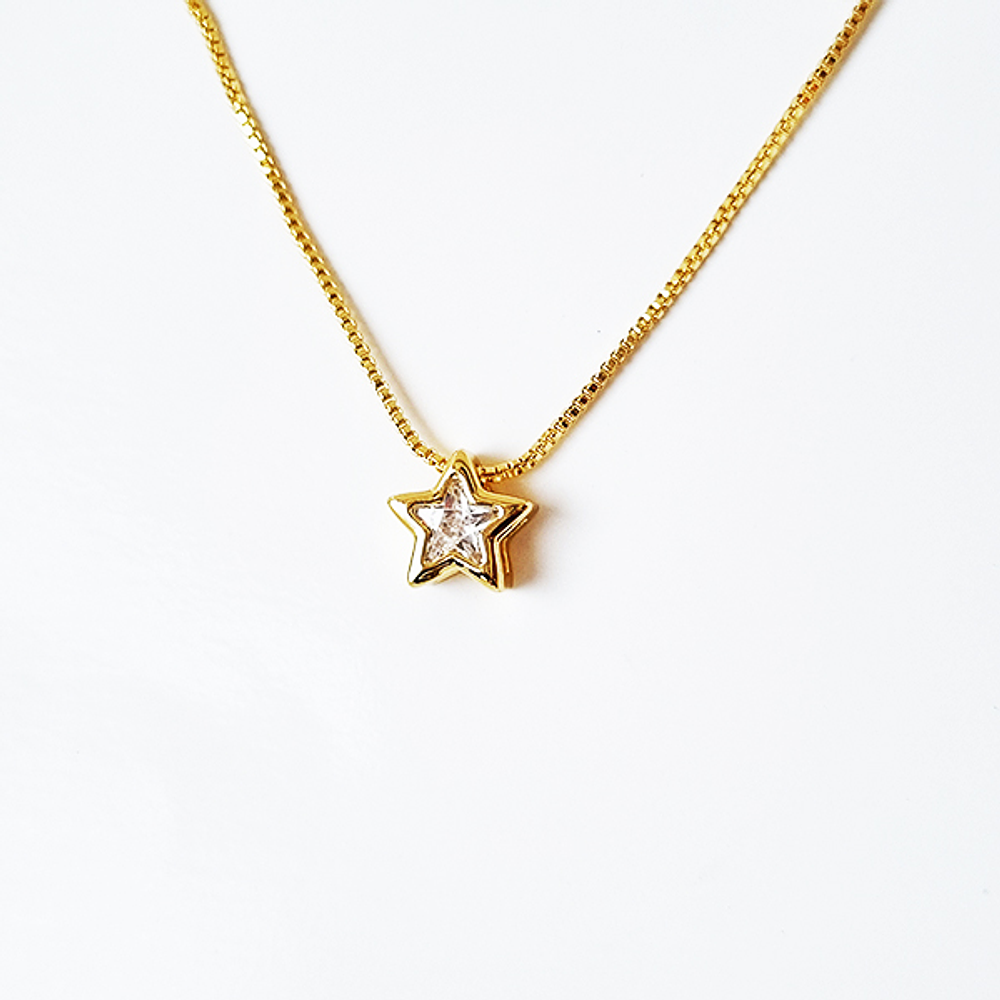 cadena estrella solitaire brillante