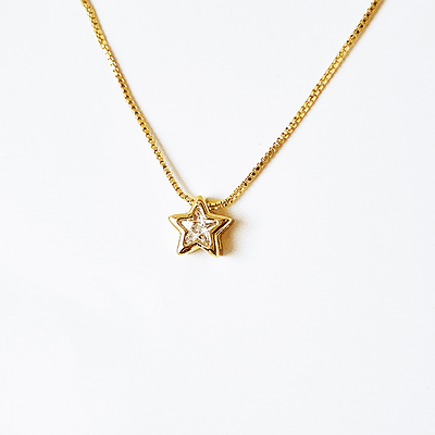 cadena estrella solitaire brillante