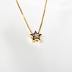 cadena estrella solitaire brillante