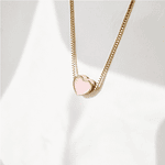 cadena corazon esmalte rosa