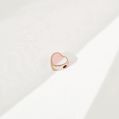 dije corazon solitaire rosa