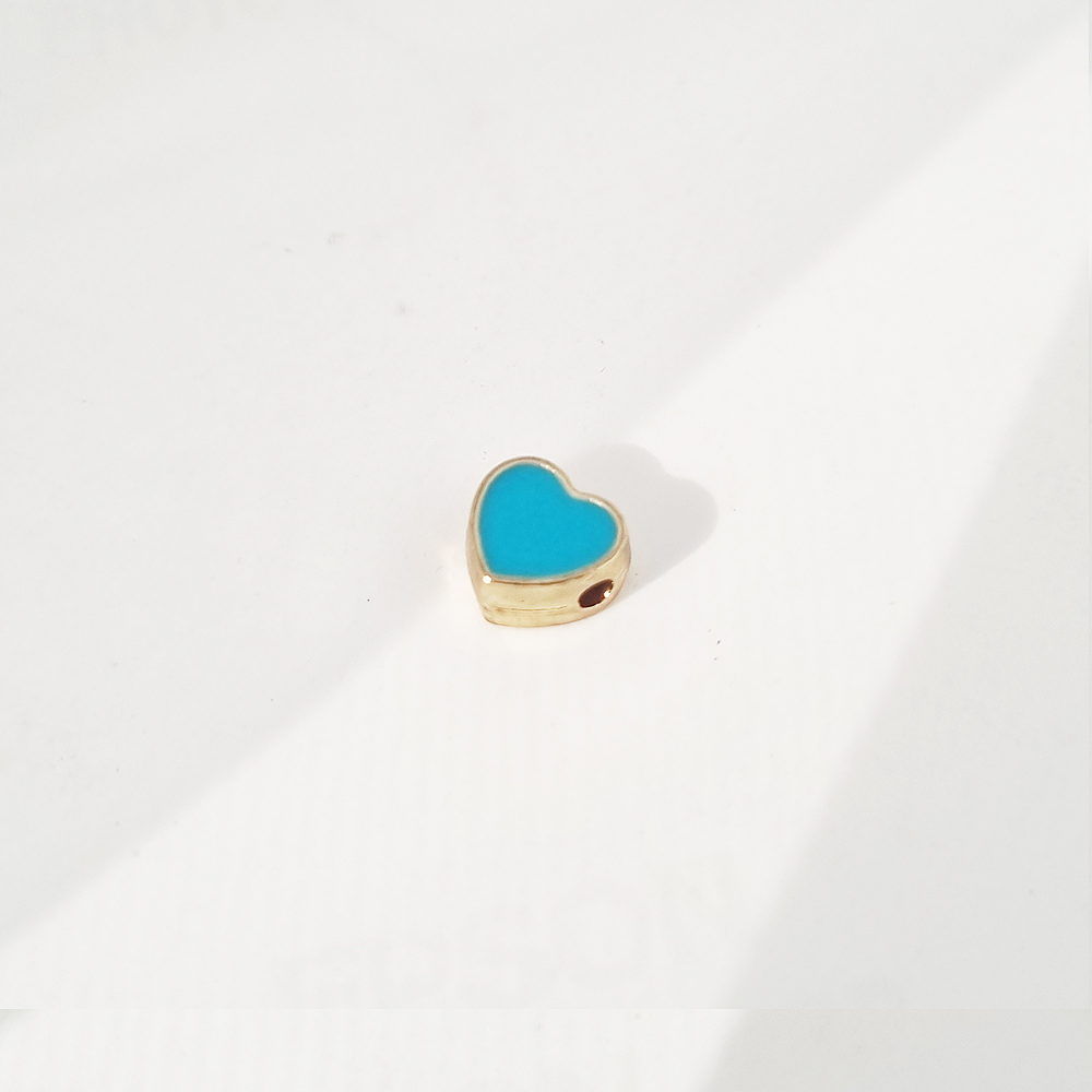 dije corazon solitaire turquesa