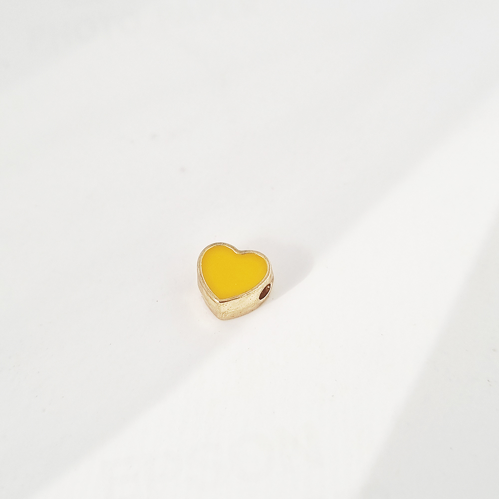 dije corazon solitaire amarillo