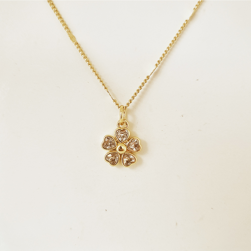 cadena dije flor brillante