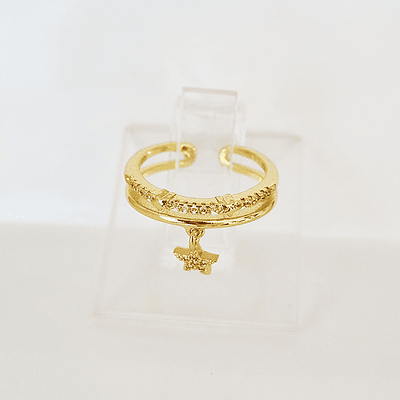 anillo estrella colgante brillante