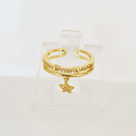 anillo estrella colgante brillante