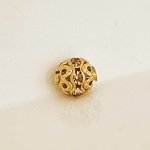 dije mini esfera dorada brillante