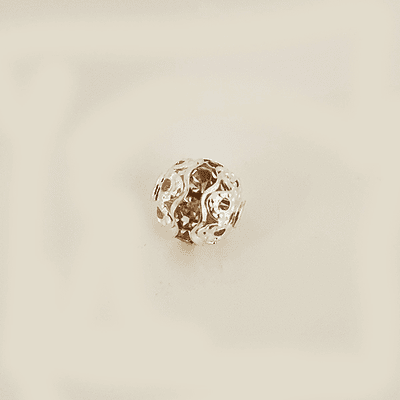 dije mini esfera plateada brillante