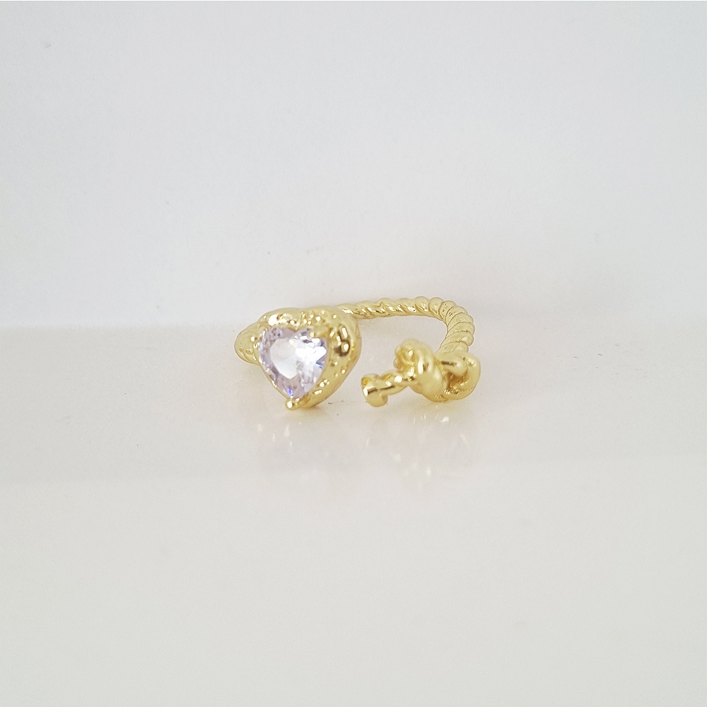 anillo corazon amarrado brillante