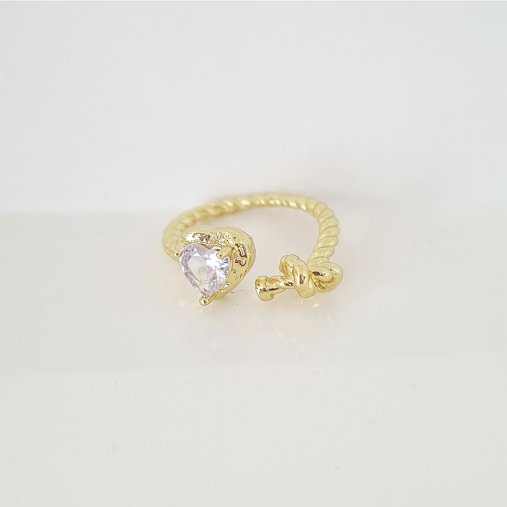 anillo corazon amarrado brillante