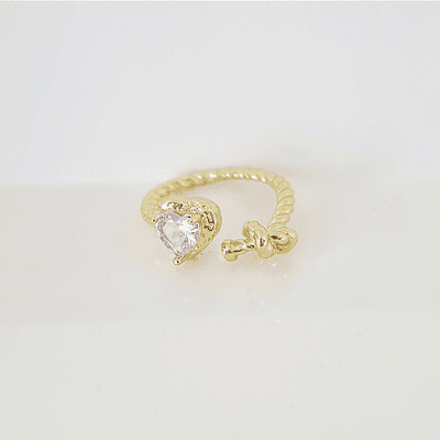 anillo corazon amarrado brillante