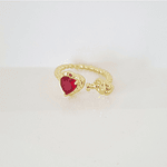 anillo corazon amarrado rojo