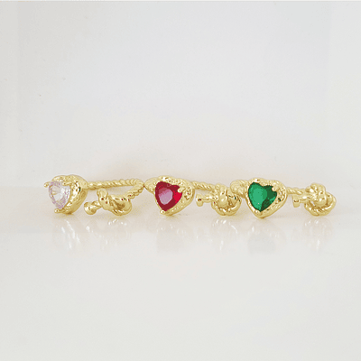 anillo corazon amarrado verde